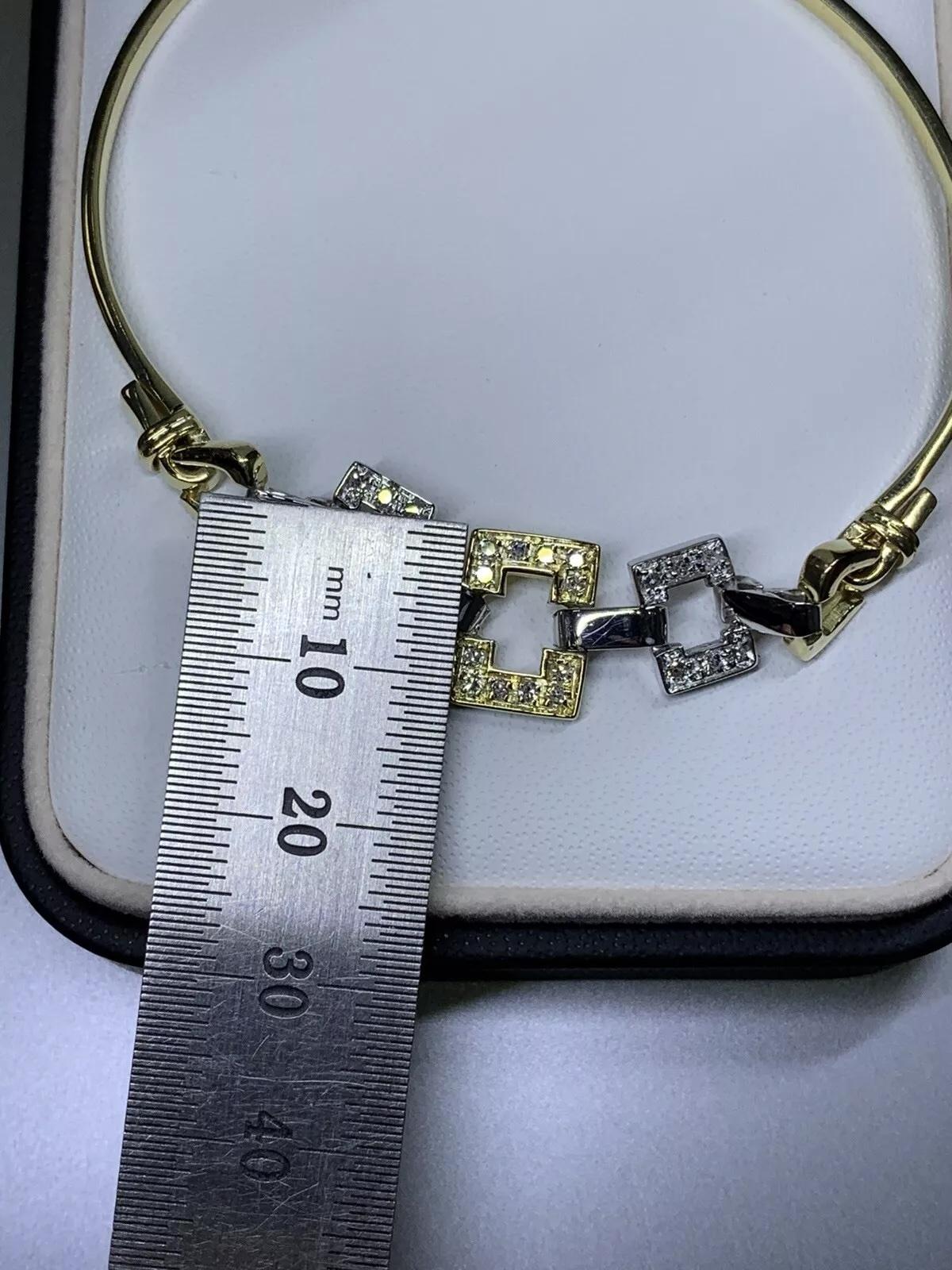 0.40ct Diamond bangle bracelet in 18ct yellow and white gold 7 inches 14.1g For Sale 1
