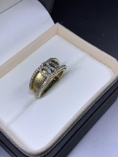 0.40ct Diamond chunky engagement ring 14ct yellow gold 6.5g