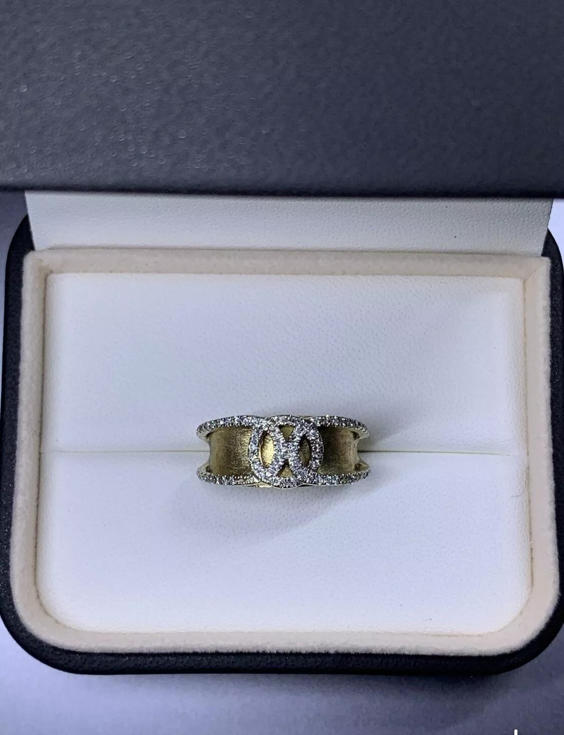 Taille ronde Bague de fiançailles en or jaune 14 carats avec diamants de 0,40 carat, 6,5 g en vente