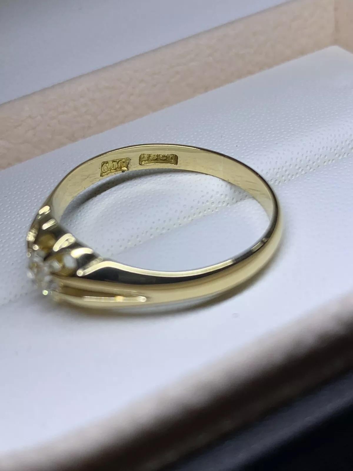 Round Cut 0.40ct Diamond Old Cut Solitaire Engagement Ring In 18ct Yellow Gold For Sale
