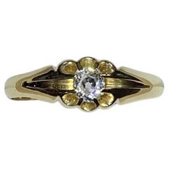 0.40ct Diamond Old Cut Solitaire Engagement Ring In 18ct Yellow Gold