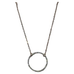 0.40ct Diamond round circle eternity pendant necklace in 18k rose gold 18 inches