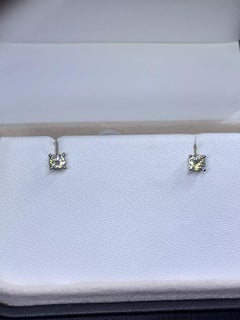 0.40ct Diamond Solitaire Stud Earrings 18ct White Gold D VVS1