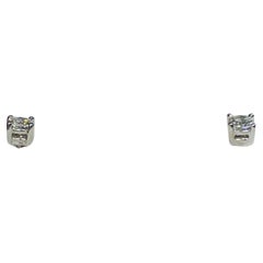 0.40ct Diamond Solitaire Stud Earrings 18ct White Gold D VVS1