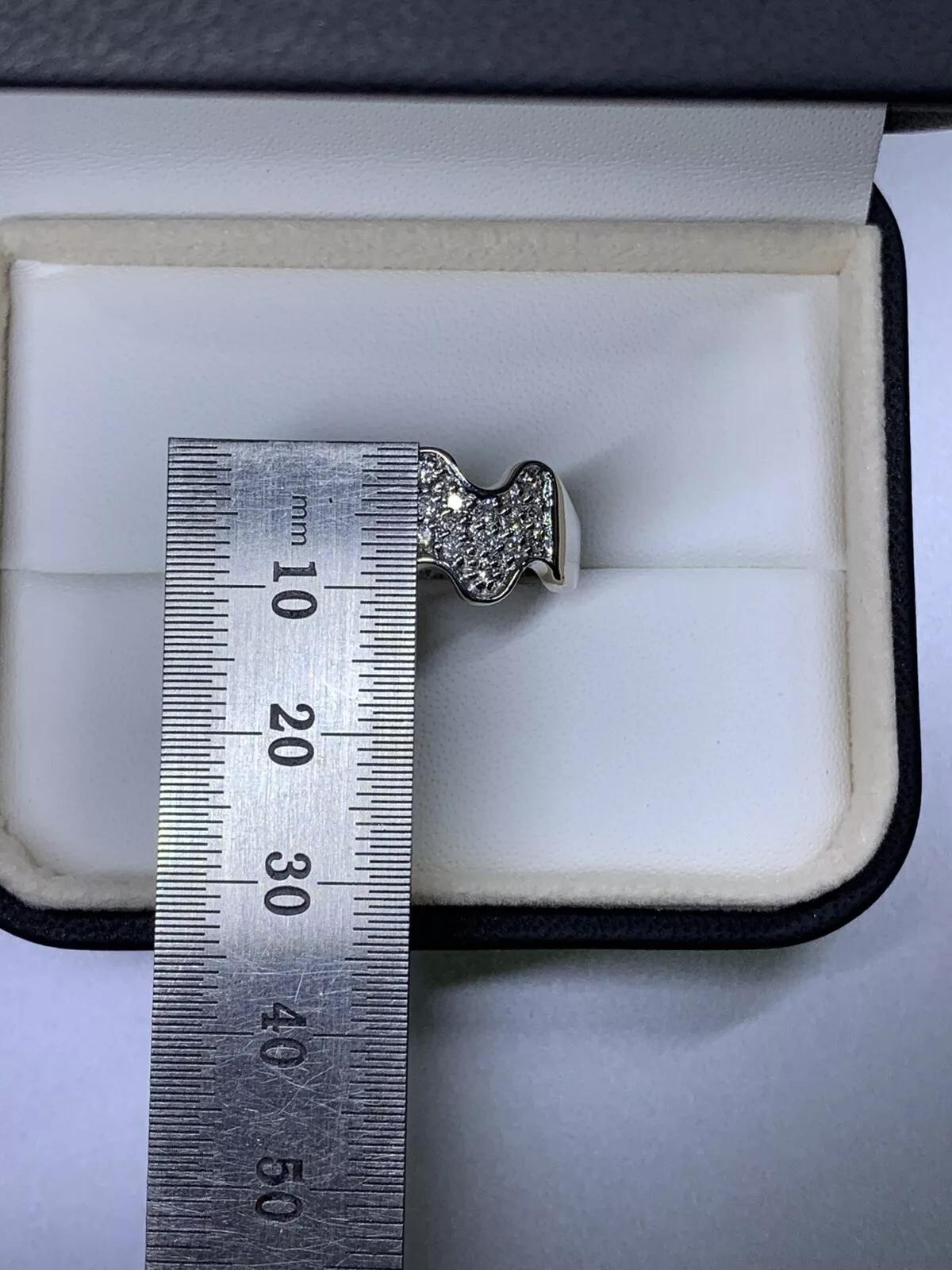 0.40ct Diamond waived chunky engagement wedding ring 9ct white gold In New Condition For Sale In London, GB