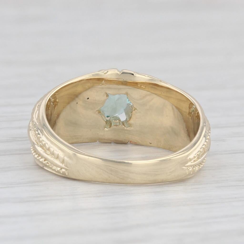 Oval Cut 0.40ct Green Alexandrite Opal Ring 14k Yellow Gold Size 7 For Sale