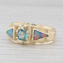 0,40ct Anillo Ópalo Alejandrita Verde Oro Amarillo 14k Talla 7