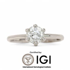 0.40ct IGI Certified Natural Diamond Engagement Ring in 18K White