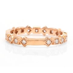 0.40 Carat Natural Diamond 14 Karat Solid Rose Gold Band Ring