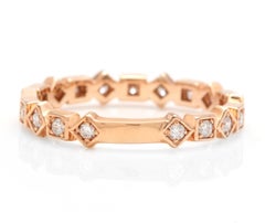 0.40 Carat Natural Diamond 14 Karat Solid Rose Gold Band Ring