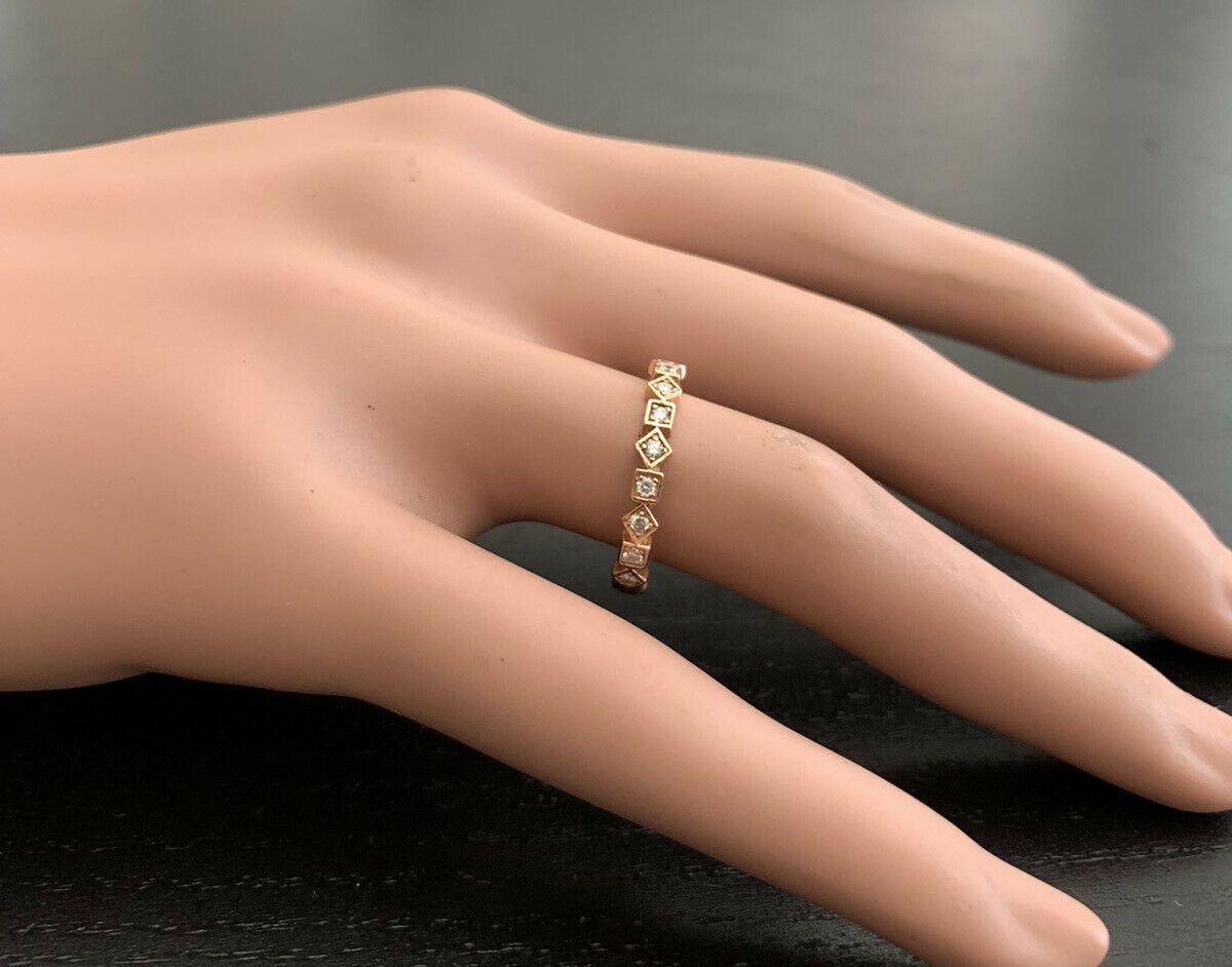 Women's 0.40 Carat Natural Diamond 14 Karat Solid Rose Gold Band Ring For Sale