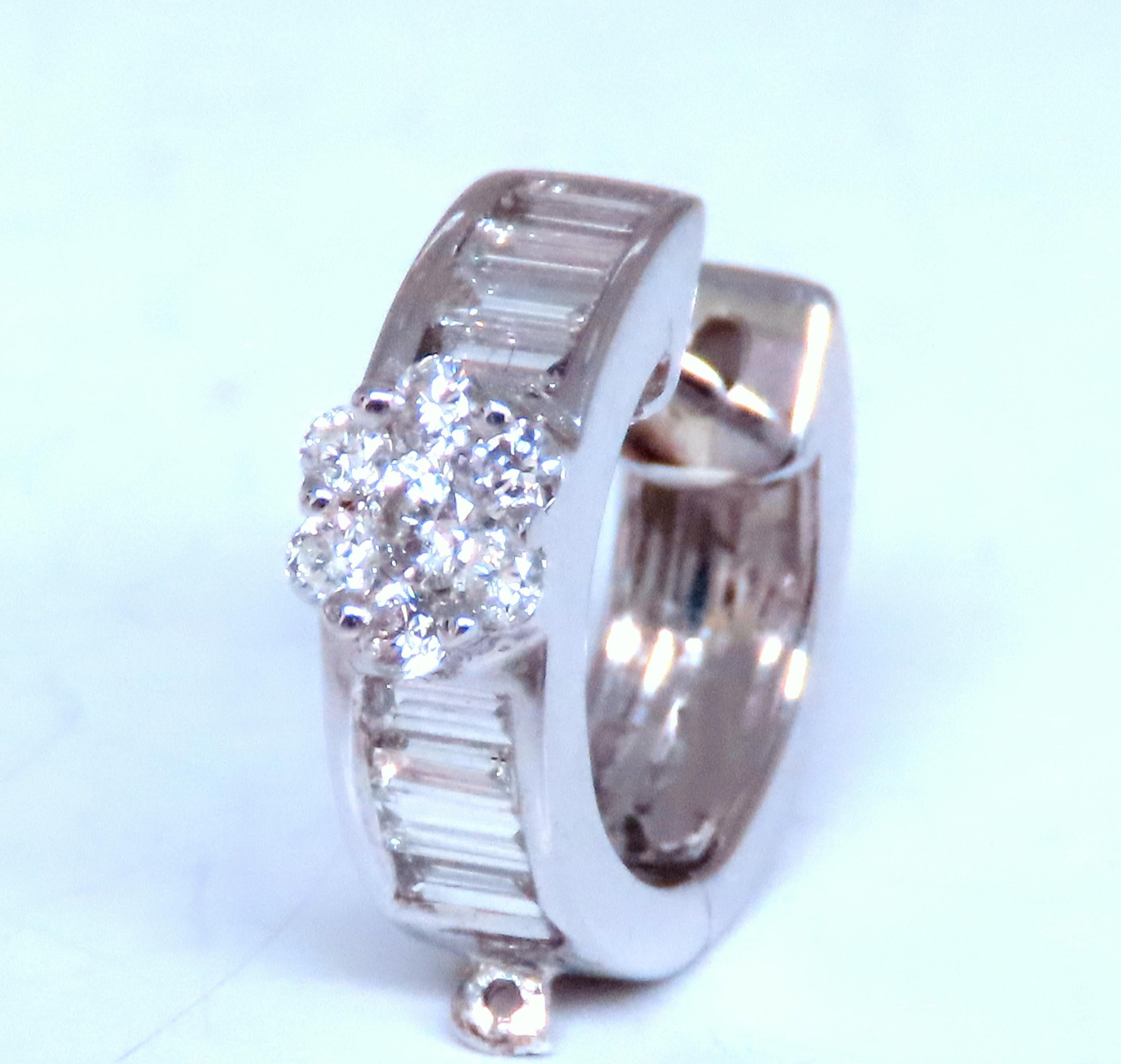 0.40ct natural round diamonds 
h-color vs-2 clarity
18kt white gold 2.4 grams
12mm diameter