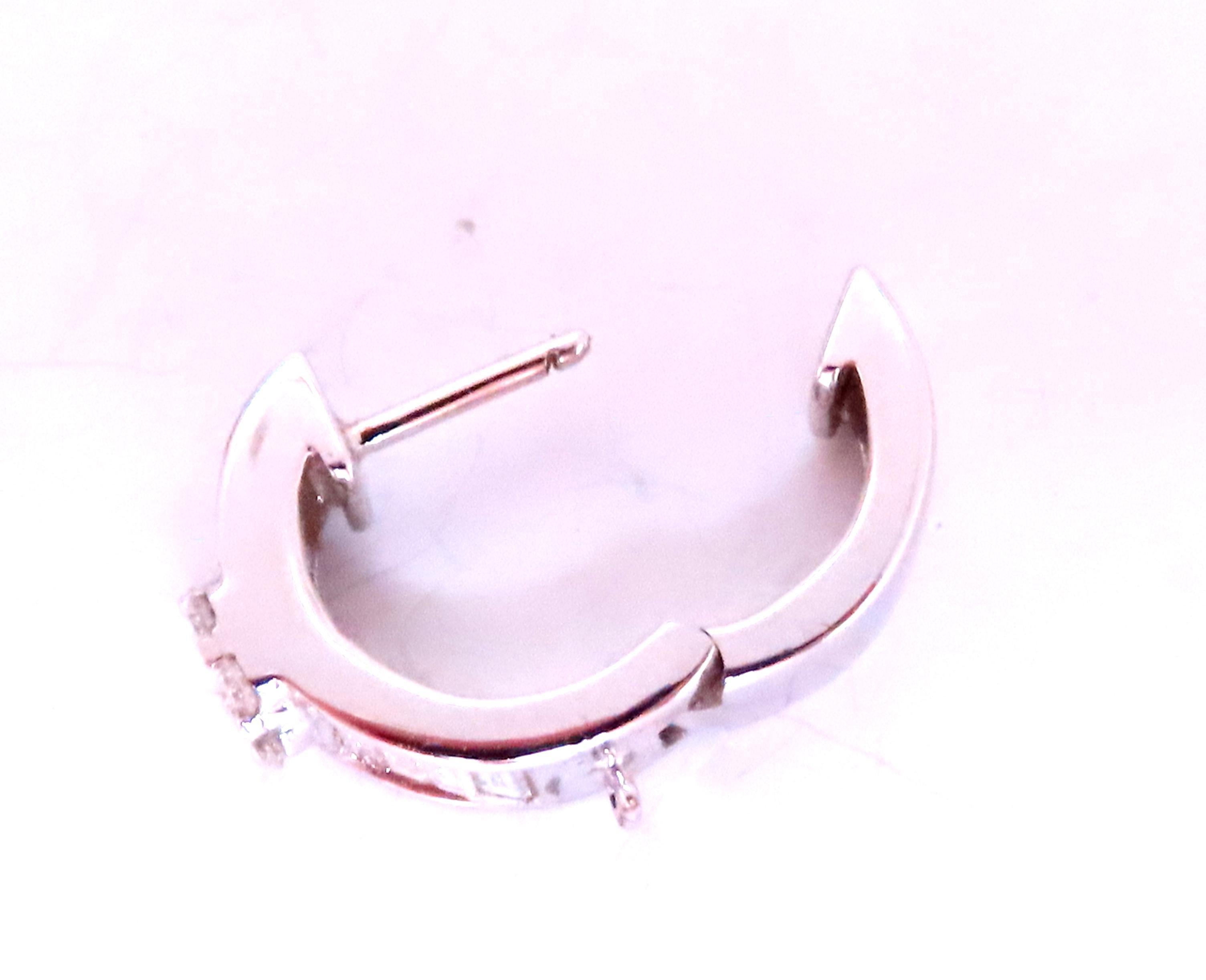 0.40ct Natural Diamonds Single Hoop Earrings his / hers 18kt Gold 12620 For Sale 1