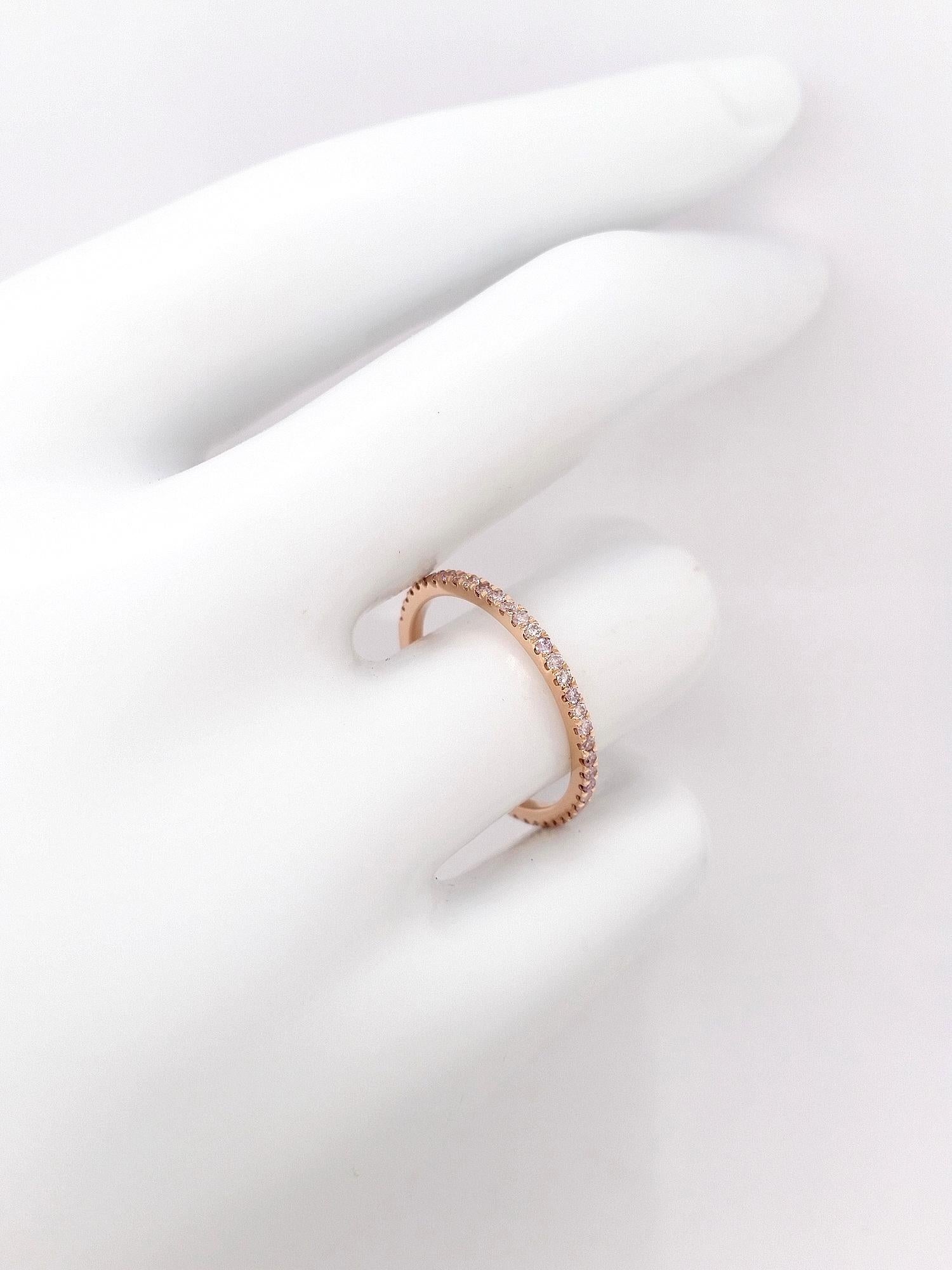 0,40 Karat natürlicher rosa Diamantring (Rundschliff)