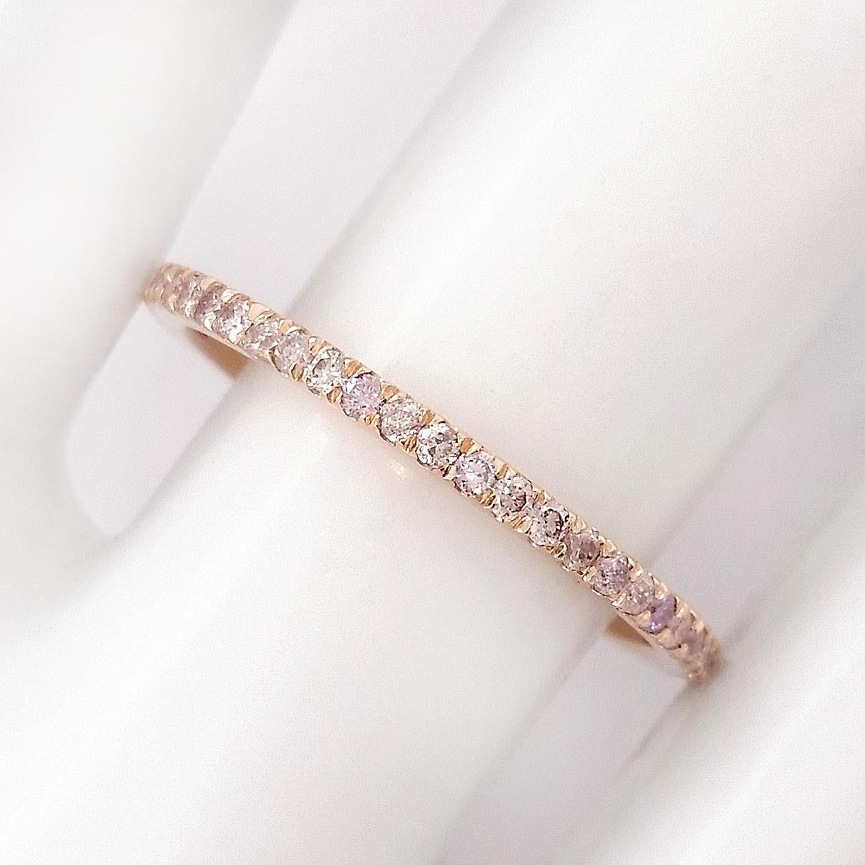 0,40 Karat natürlicher rosa Diamantring im Zustand „Neu“ in Ramat Gan, IL