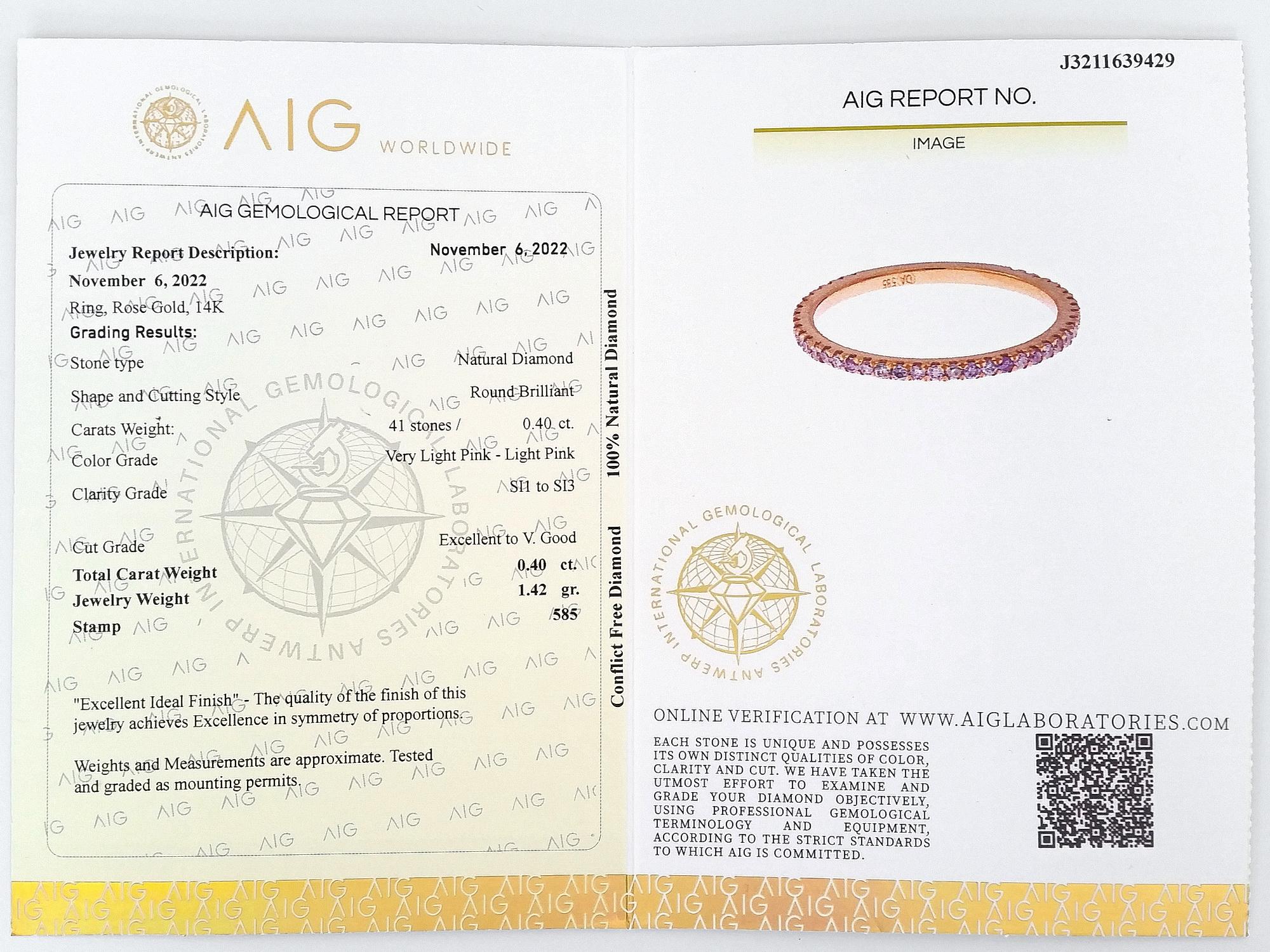 0,40 Karat natürlicher rosa Diamantring 2