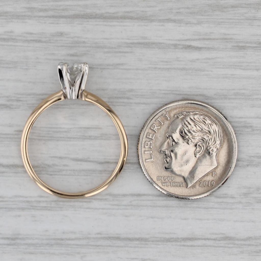Anello di fidanzamento solitario con diamante ovale da 0,40 carati in oro giallo 14k misura 8 in vendita 4