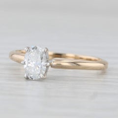0.40ct Oval Diamond Solitaire Engagement Ring 14k Yellow Gold Size 8