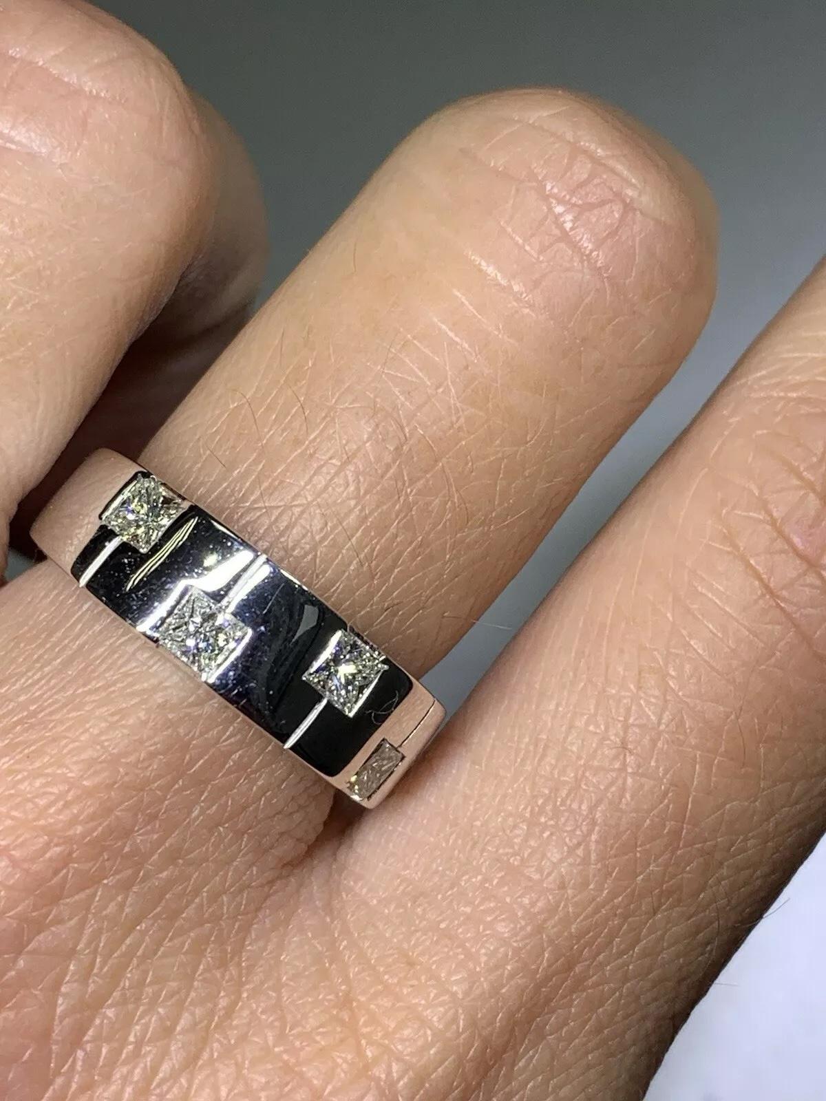 0.40ct Princess Diamond F VS1 chunky Engagement Ring In Platinum 6.7g For Sale 4