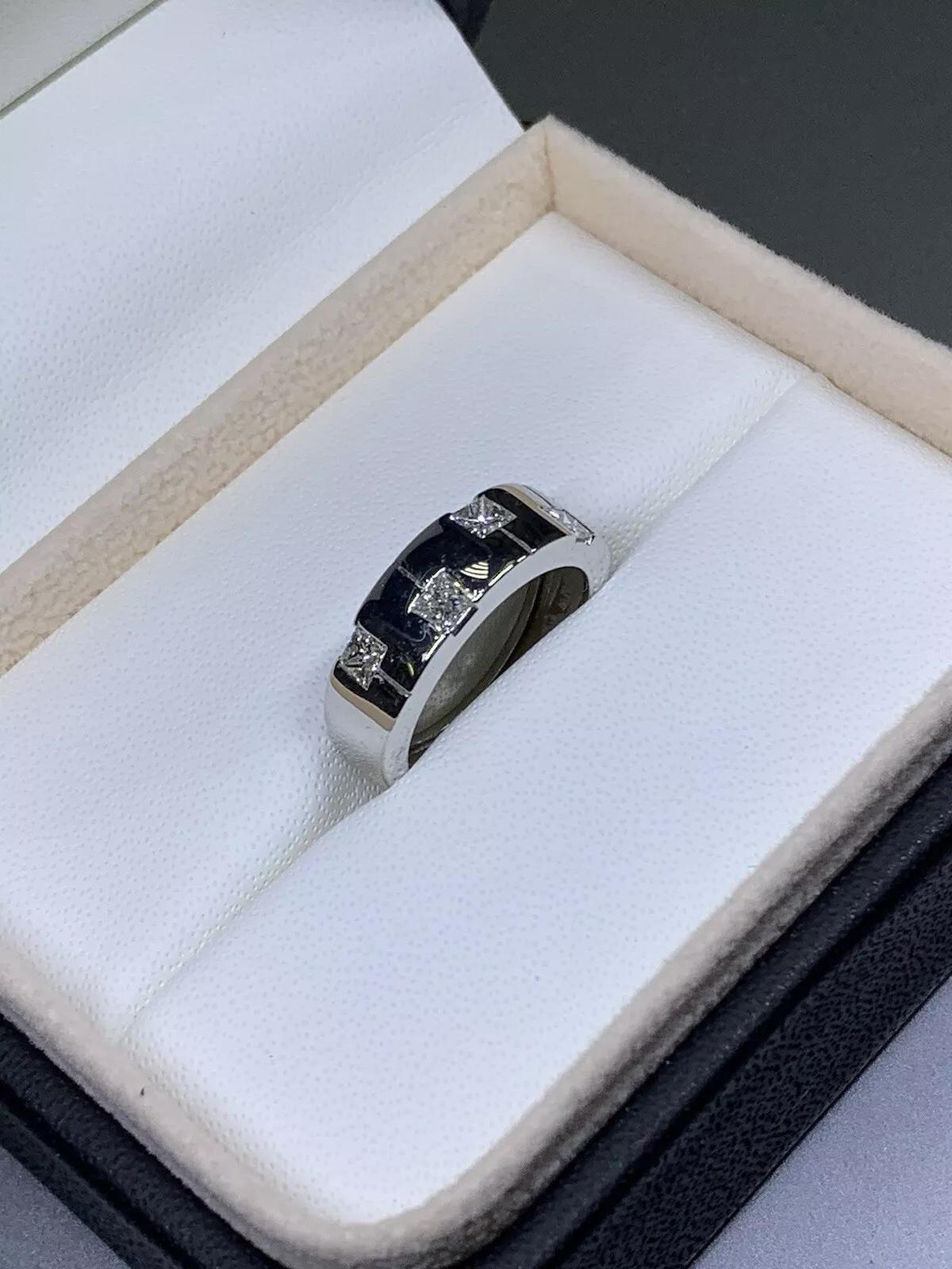 0.40ct Princess Diamond F VS1 chunky Engagement Ring In Platinum 6.7g For Sale 3