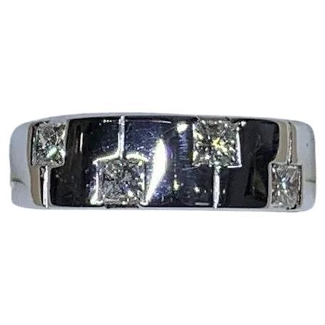 0.40ct Princess Diamond F VS1 chunky Engagement Ring In Platinum 6.7g For Sale