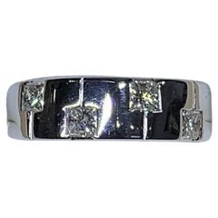 Anello di fidanzamento con diamante principessa F VS1 da 0,40 carati in platino 6,7g