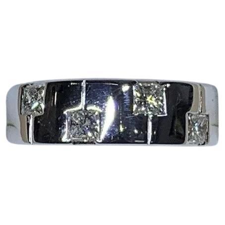 0.40ct Princess Diamond F VS1 chunky Engagement Ring In Platinum 6.7g