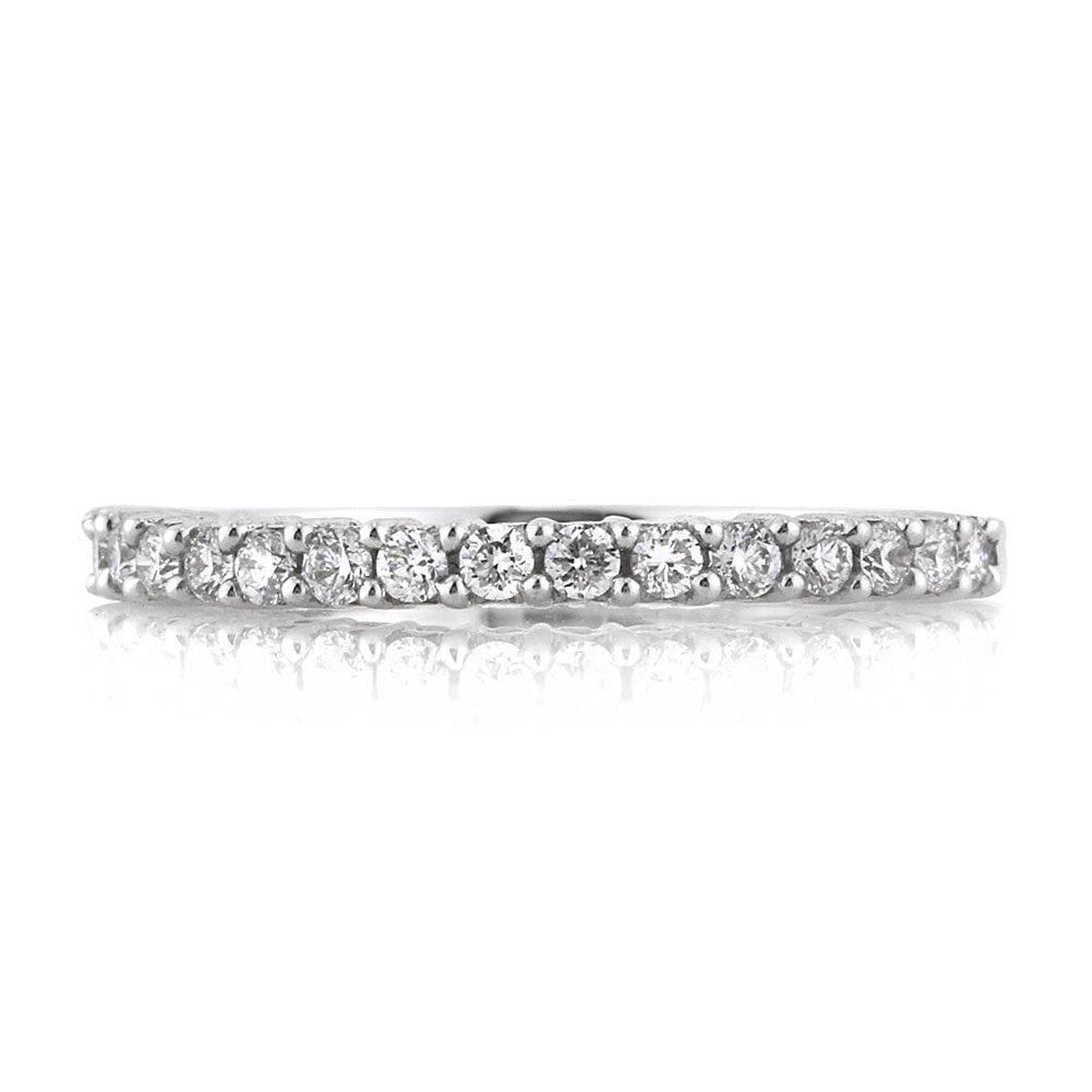 0.40ct Round Brilliant Cut Diamond Shared-Prong Wedding Band in 18k White Gold