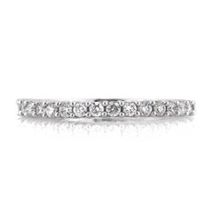 0.40ct Round Brilliant Cut Diamond Shared-Prong Wedding Band in 18k White Gold
