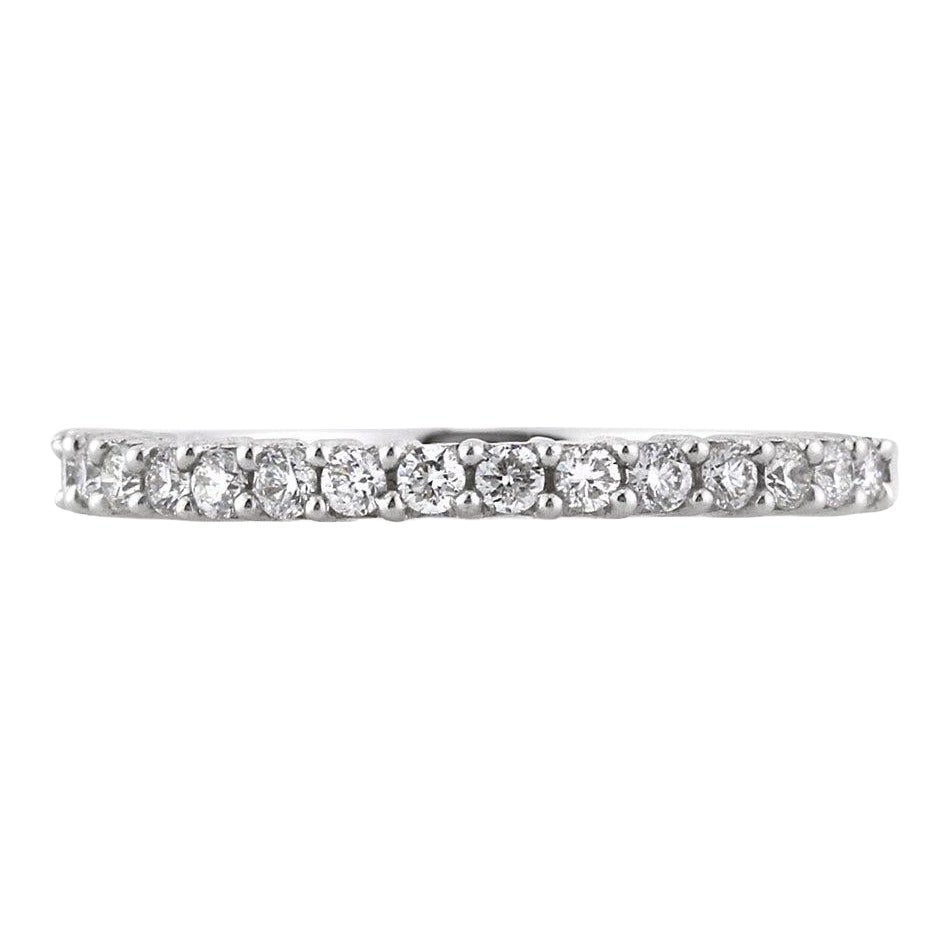 0.40ct Round Brilliant Cut Diamond Shared-Prong Wedding Band in 18k White Gold