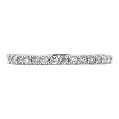 0.40ct Round Brilliant Cut Diamond Shared-Prong Wedding Band in 18k White Gold