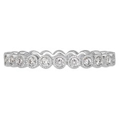 0.40ct Round Brilliant Cut Milgrain Bezel Set Eternity Band in Platinum