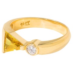 0.40ct Sapphire, Diamond & 18K Gold Ring