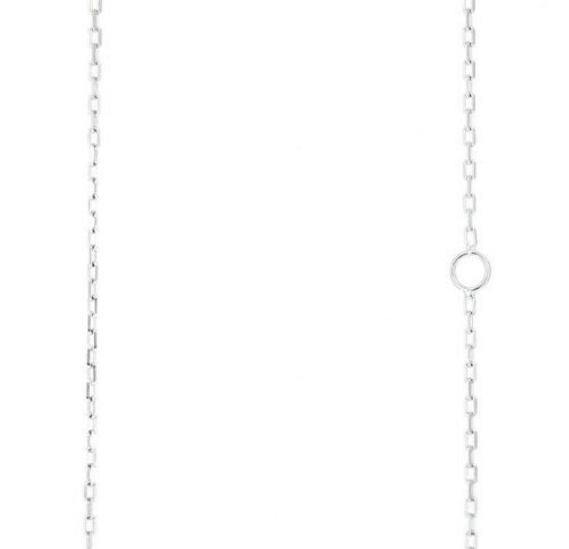 Mixed Cut 0.40 Carat Splendid 14 Karat Solid White Gold Chain Necklace For Sale
