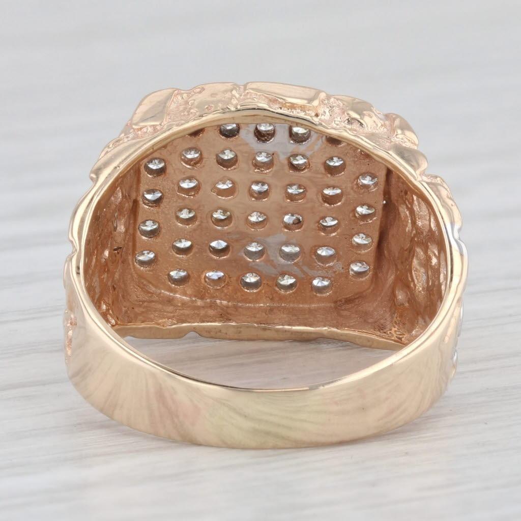 Women's 0.40ctw Diamond 14k Yellow Gold Nuggt Ring Size 7.25 For Sale