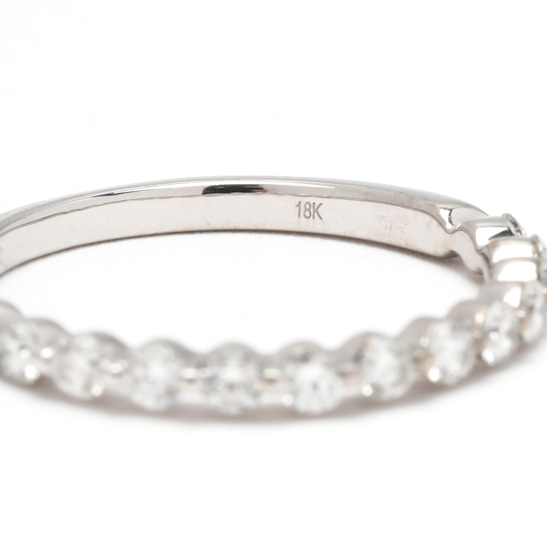 Anillo con banda de diamantes de 0,40 ctw, oro blanco de 18 quilates, tamaño del anillo 6,25, apilable en venta 1