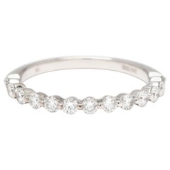 0.40ctw Diamond Band Ring, 18k White Gold, Ring Size 6.25, Stackable