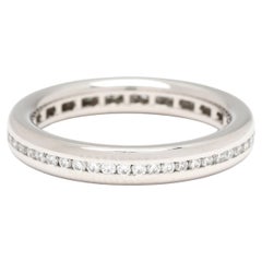 Fascia per l
eternità con diamante da 0,40 carati, anello in platino, misura 6