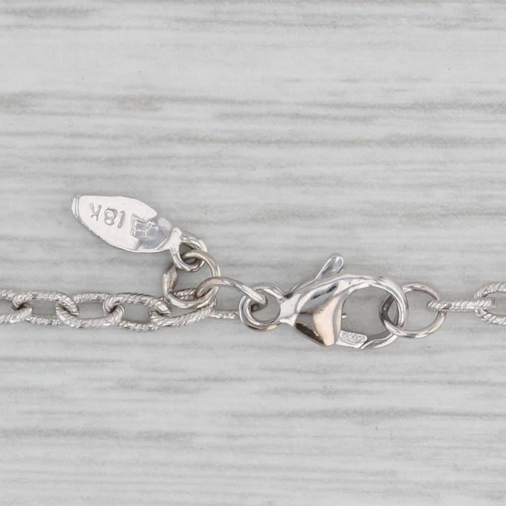 0.40ctw Diamond Flower Sun Station Necklace 18k White Gold 16.5