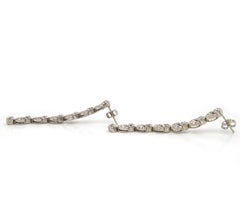 0.40ctw Diamond Leaf Dangle Earrings in 14K White Gold