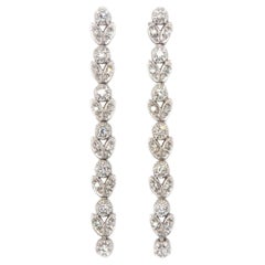 0.40ctw Diamond Leaf Dangle Earrings in 14K White Gold