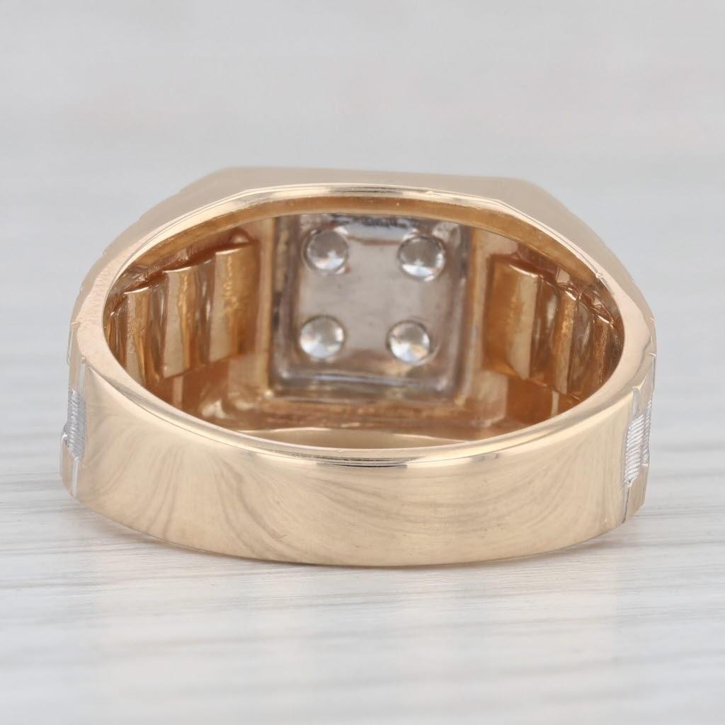 Women's 0.40ctw Diamond Men's Ring 14k Yellow White Gold Size 10.75 Watch Band Style