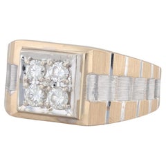 0.40ctw Diamond Men's Ring 14k Yellow White Gold Size 10.75 Watch Band Style