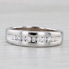 0.40ctw Diamond Men's Wedding Band 14k White Gold Size 12 Ring