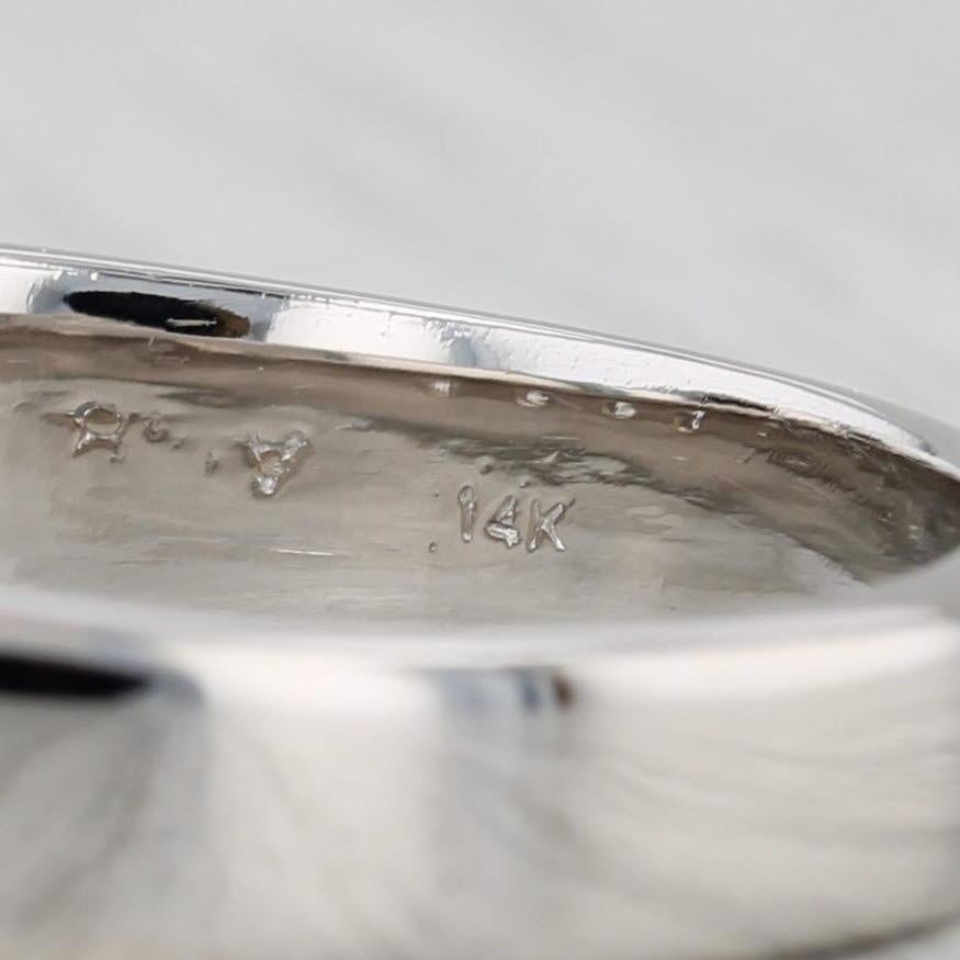 0.40ctw Diamond Men's Wedding Band 14k White Gold Size 12 Ring For Sale 2