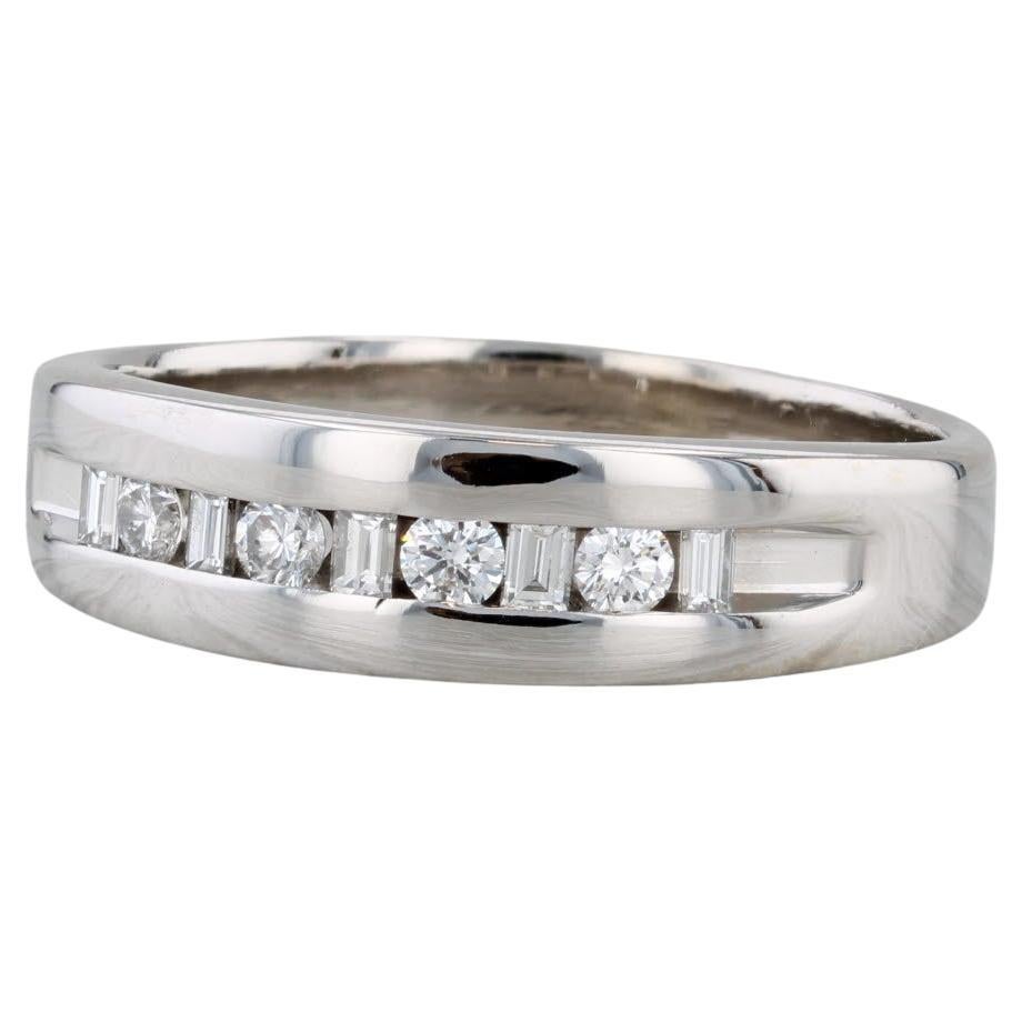 0.40ctw Diamond Men's Wedding Band 14k White Gold Size 12 Ring
