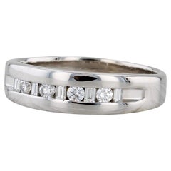 0.40ctw Diamond Men's Wedding Band 14k White Gold Size 12 Ring