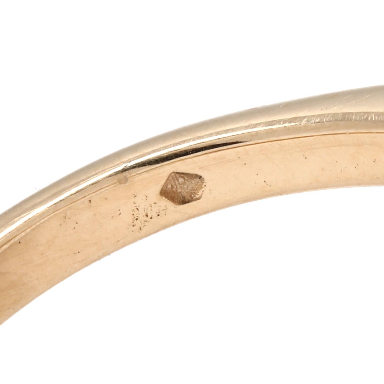 Bague bypass Navette en or jaune 14 carats avec diamants de 0,40 carat, taille de bague 6,25 en vente 1