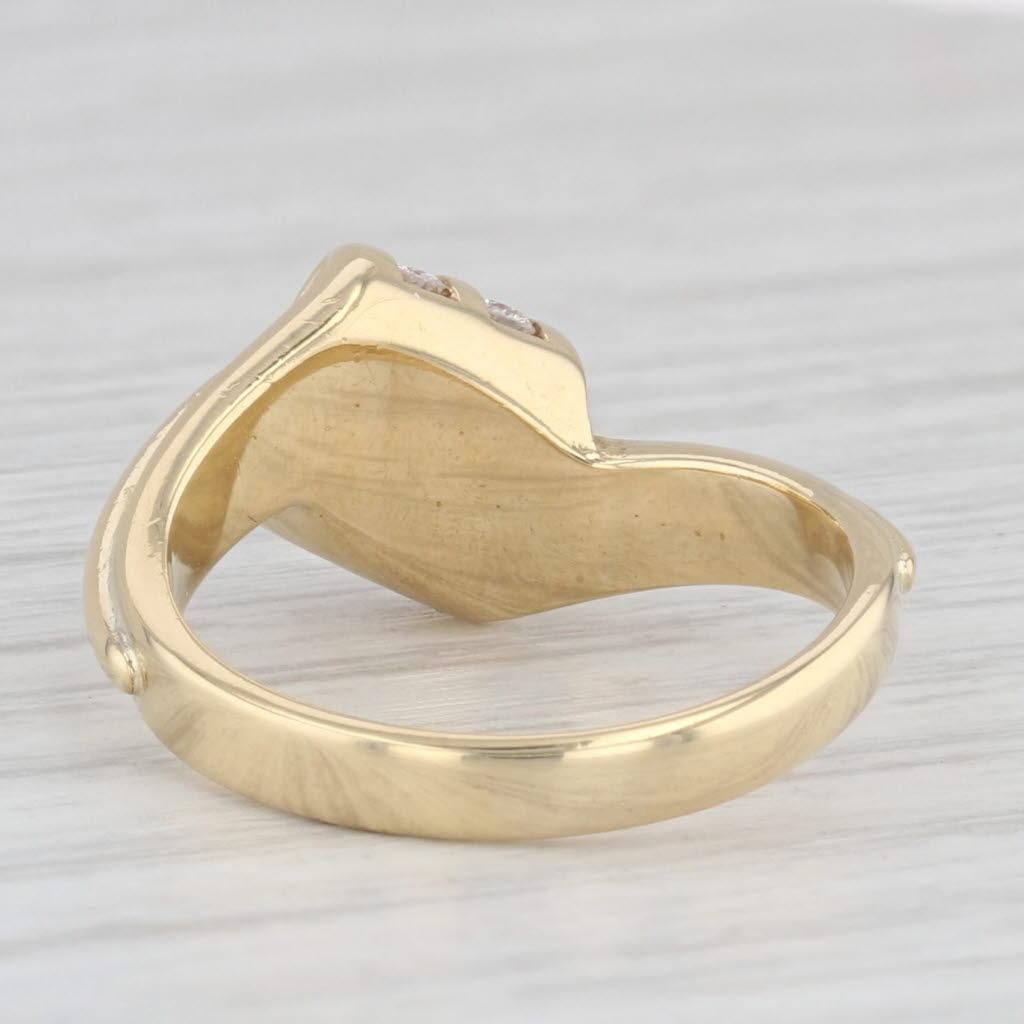 Gemstone Information:
- Natural Diamonds -
Total Carats - 0.40ctw
Cut - Round Brilliant
Color - F - G
Clarity - VS2 - SI1

Metal: 18k Yellow Gold 
Weight: 6.2 Grams 
Stamps: 750
Face Height: 8 mm 
Rise Above Finger: 5.8 mm
Band / Shank Width: 2.8