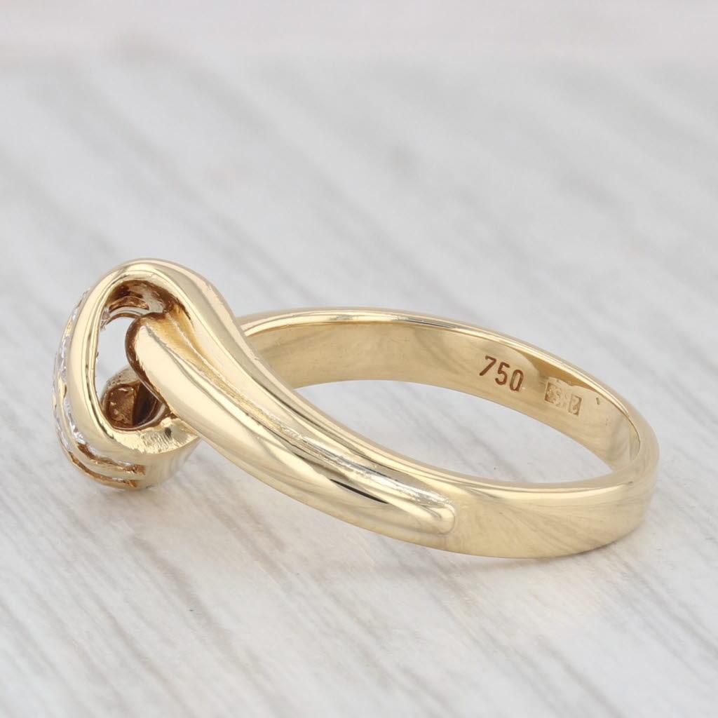 Round Cut 0.40ctw Diamond Overlay Ring 18k Yellow Gold Size 6